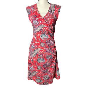 Lauren Ralph Lauren Dress in Red Multicolored Floral Paisley Print Size S Petite
